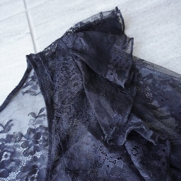 Free People Bella Lace Top – Black Sheer Lace, Size Small - Picture 9 of 11